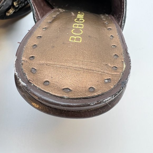 BCBGirls Western Style Mules Slip-on Square Toe Sz 7.5 Leather Upper and Sole - Picture 8 of 15